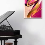Golden Currents on Magenta metal wall art print, view 5