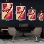 Golden Currents on Magenta metal wall art print, view 6
