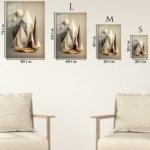 Layered Geometric Mountain Moon metal wall art print, view 6
