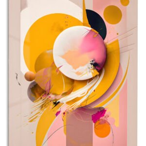 Orbiting Saffron Forms metal wall art print