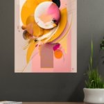 Orbiting Saffron Forms metal wall art print, view 4