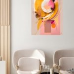 Orbiting Saffron Forms metal wall art print, view 5
