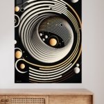 Golden Orbital Spiral metal wall art print, view 4