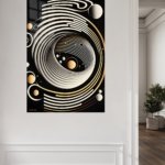 Golden Orbital Spiral metal wall art print, view 5
