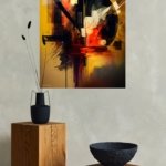 Golden Axis Abstract metal wall art print, view 4