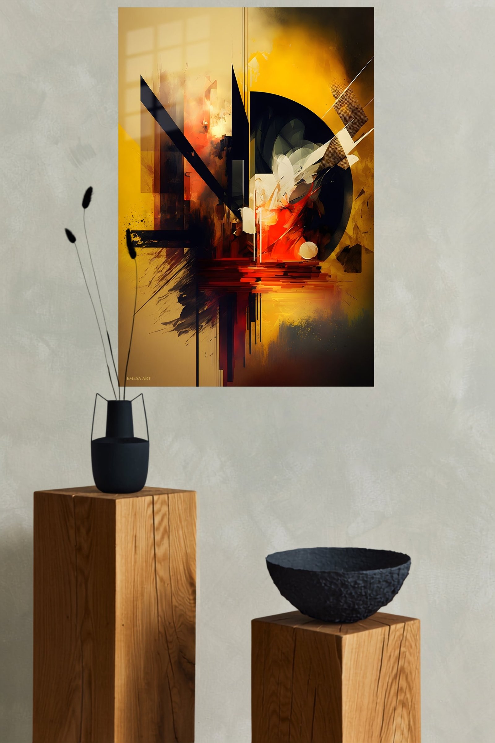 Golden Axis Abstract metal wall art print, view 4