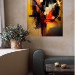 Golden Axis Abstract metal wall art print, view 5
