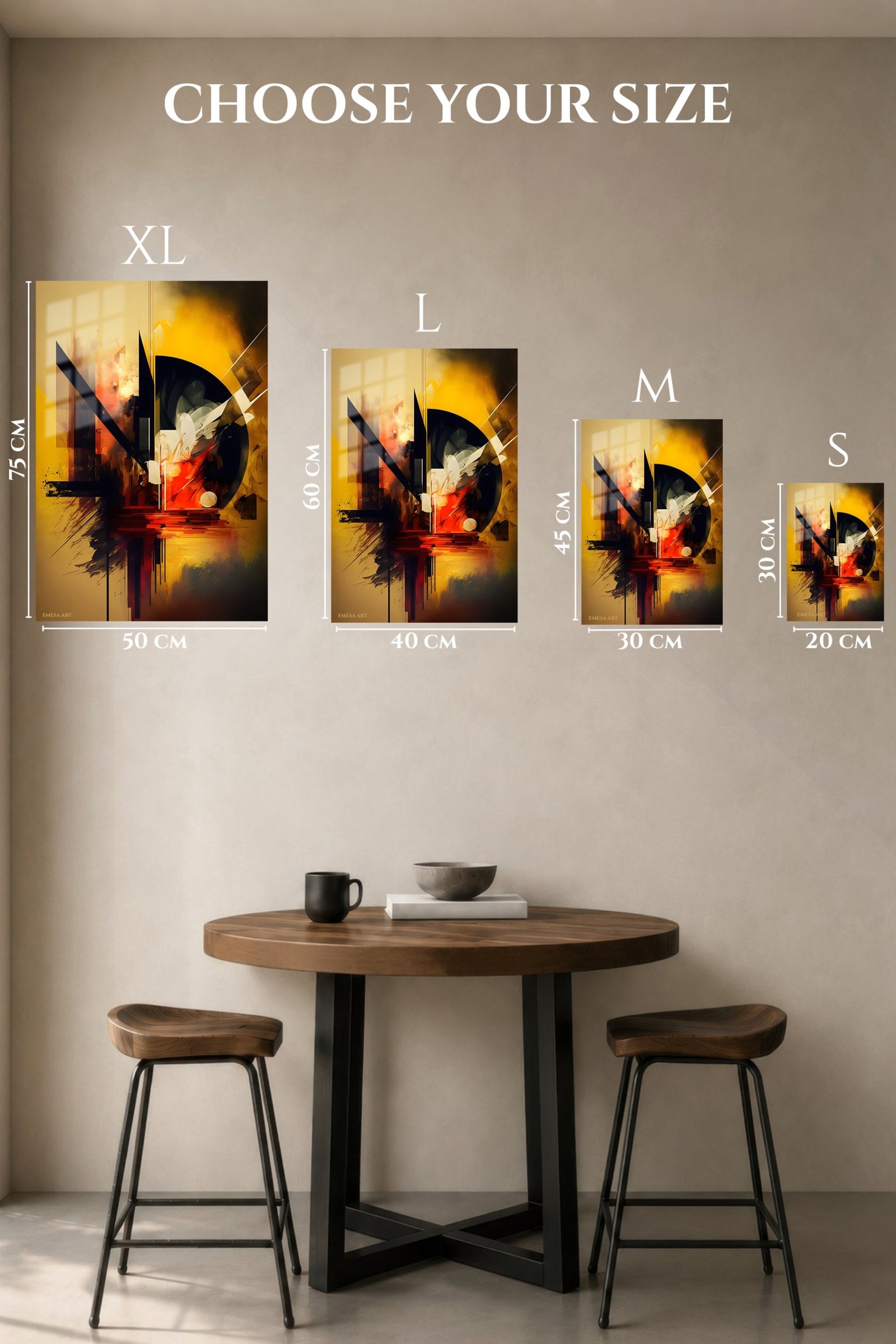 Golden Axis Abstract metal wall art print, view 6