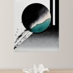 Teal Eclipse Geometry metal wall art print, view 4