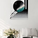 Teal Eclipse Geometry metal wall art print, view 5