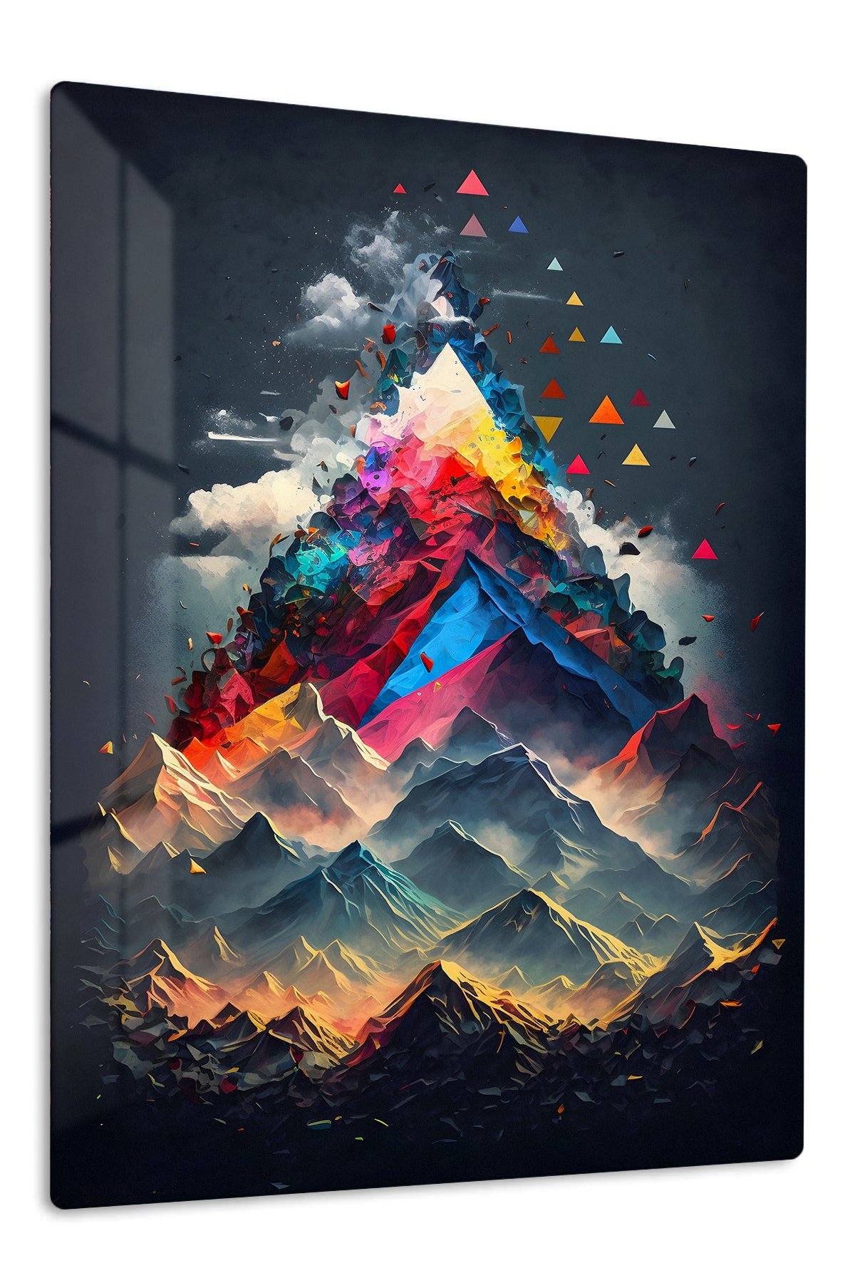 Prismatic Mountain Ascent metal wall art print