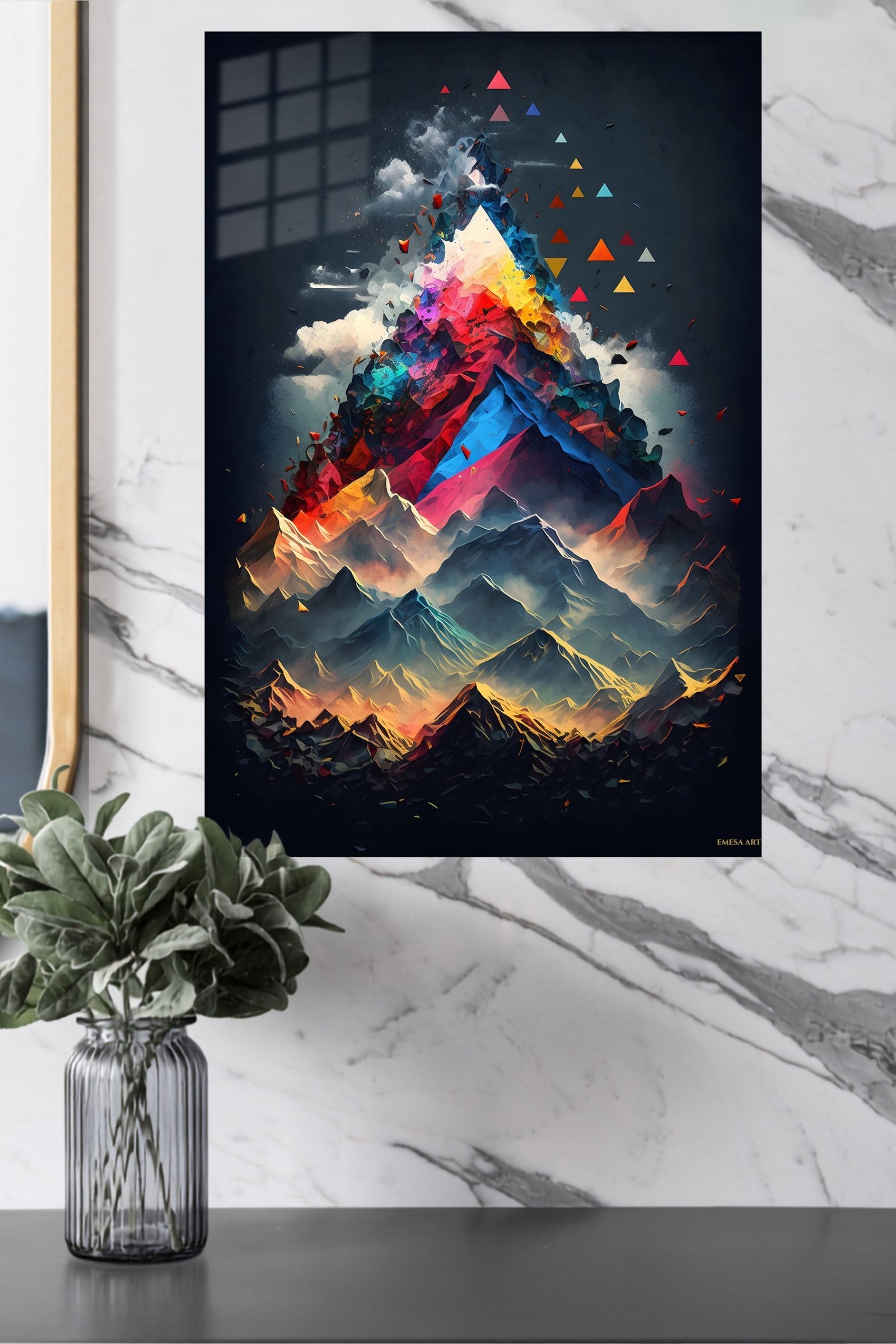 Prismatic Mountain Ascent metal wall art print, view 4