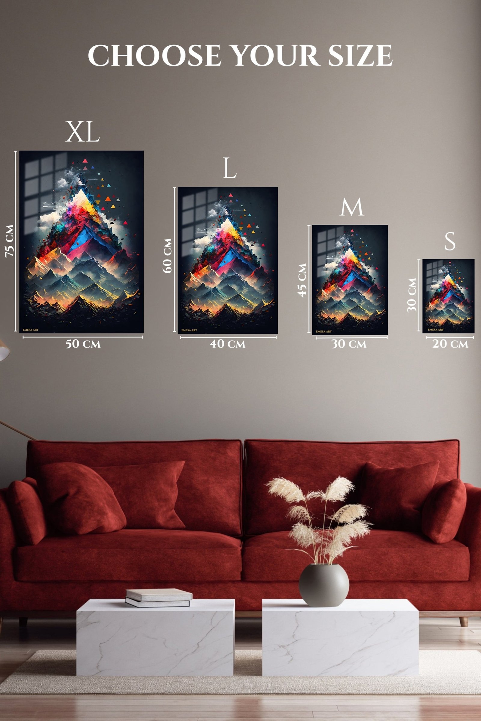 Prismatic Mountain Ascent metal wall art print, view 6