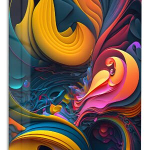 Chromatic Ribbon Currents metal wall art print