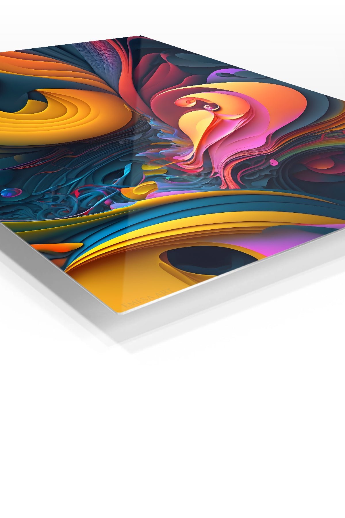 Chromatic Ribbon Currents metal wall art print, view 2