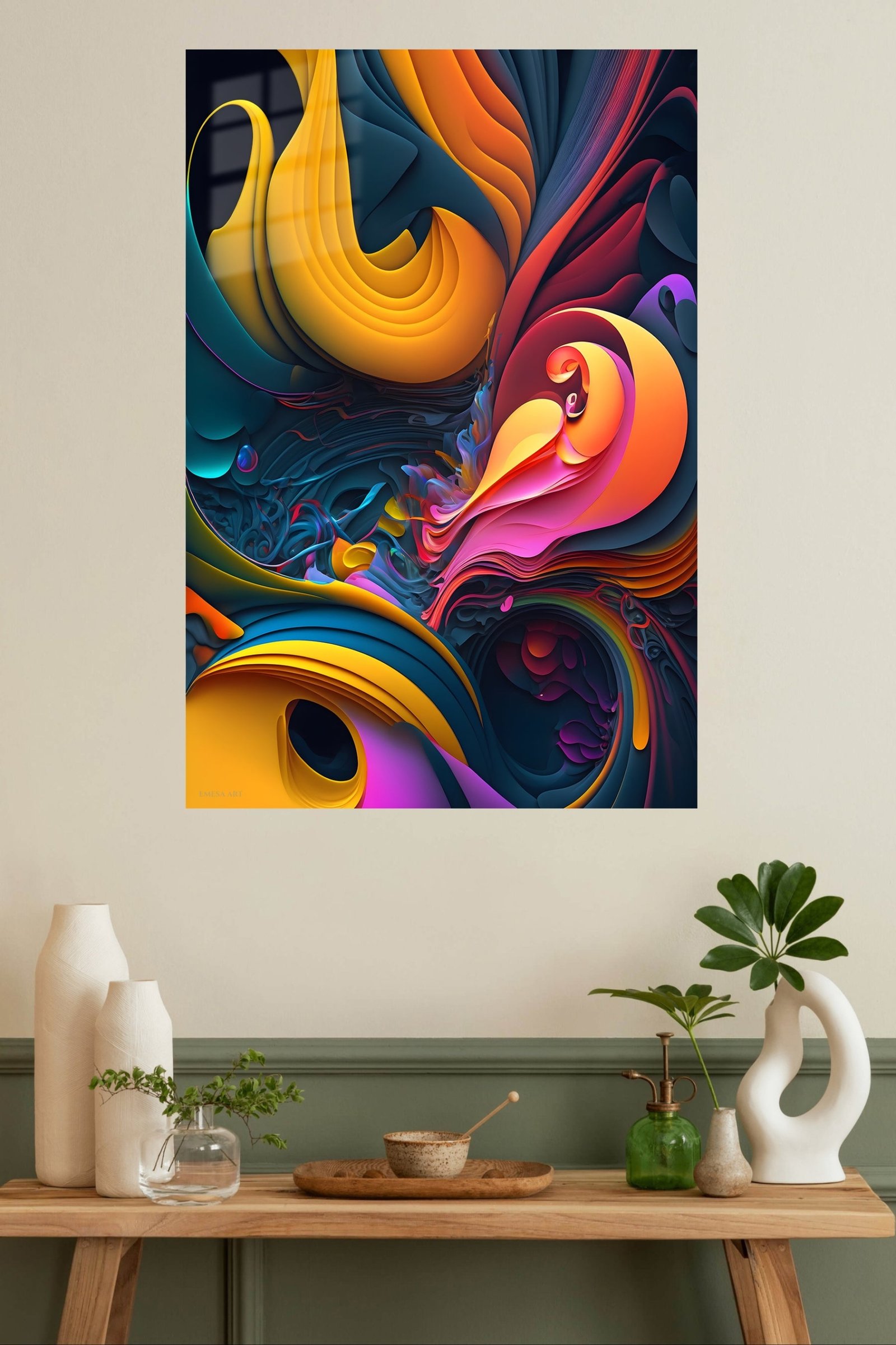 Chromatic Ribbon Currents metal wall art print, view 4