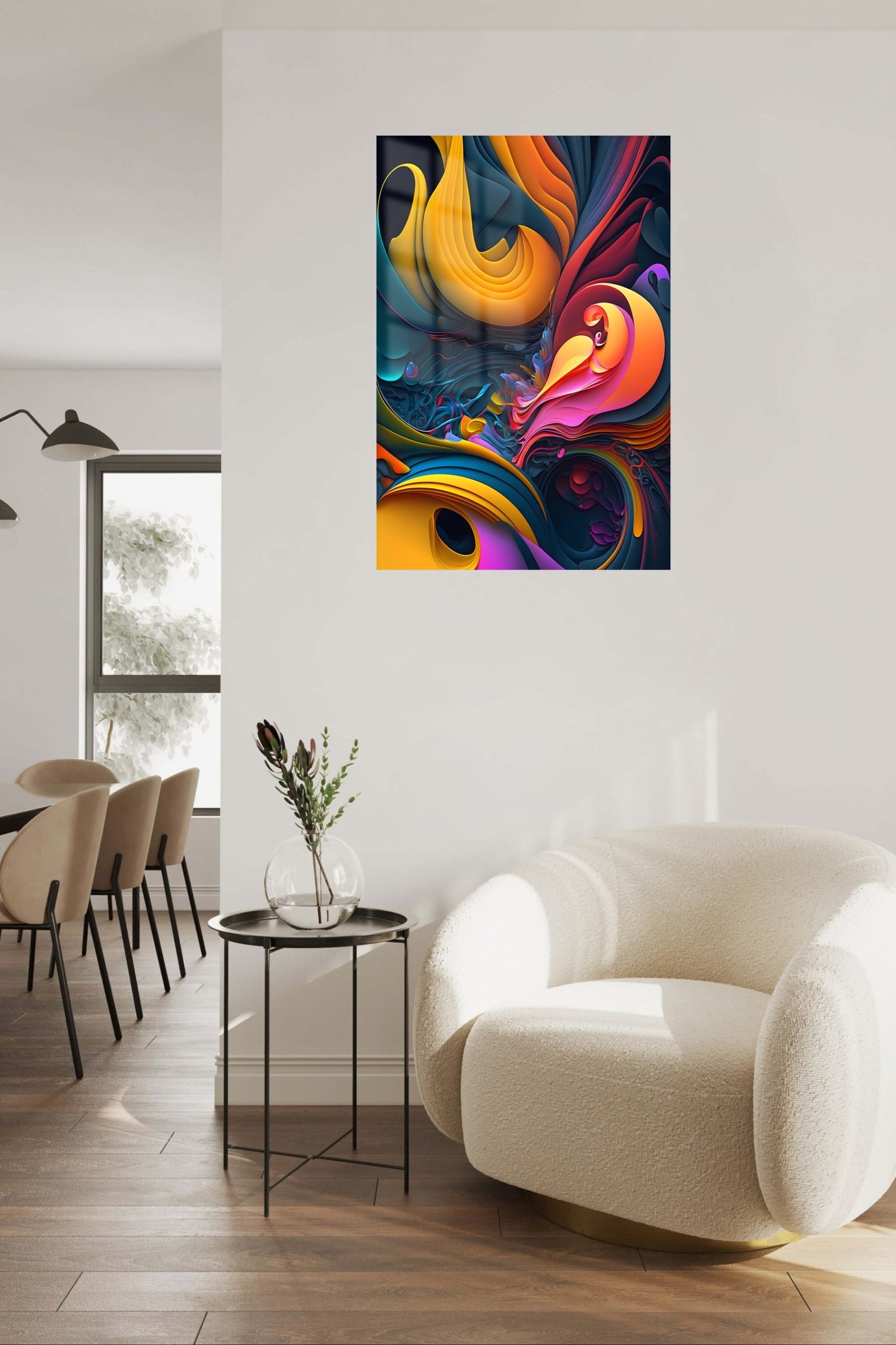 Chromatic Ribbon Currents metal wall art print, view 5