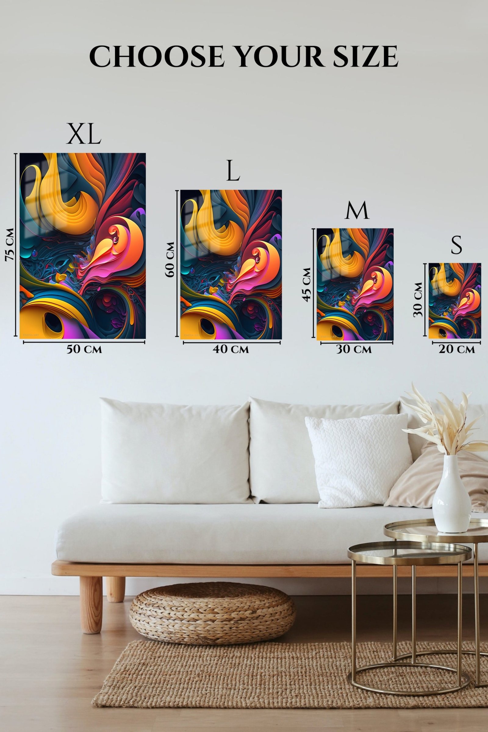 Chromatic Ribbon Currents metal wall art print, view 6