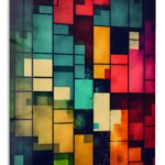 Chromatic Grid metal wall art print
