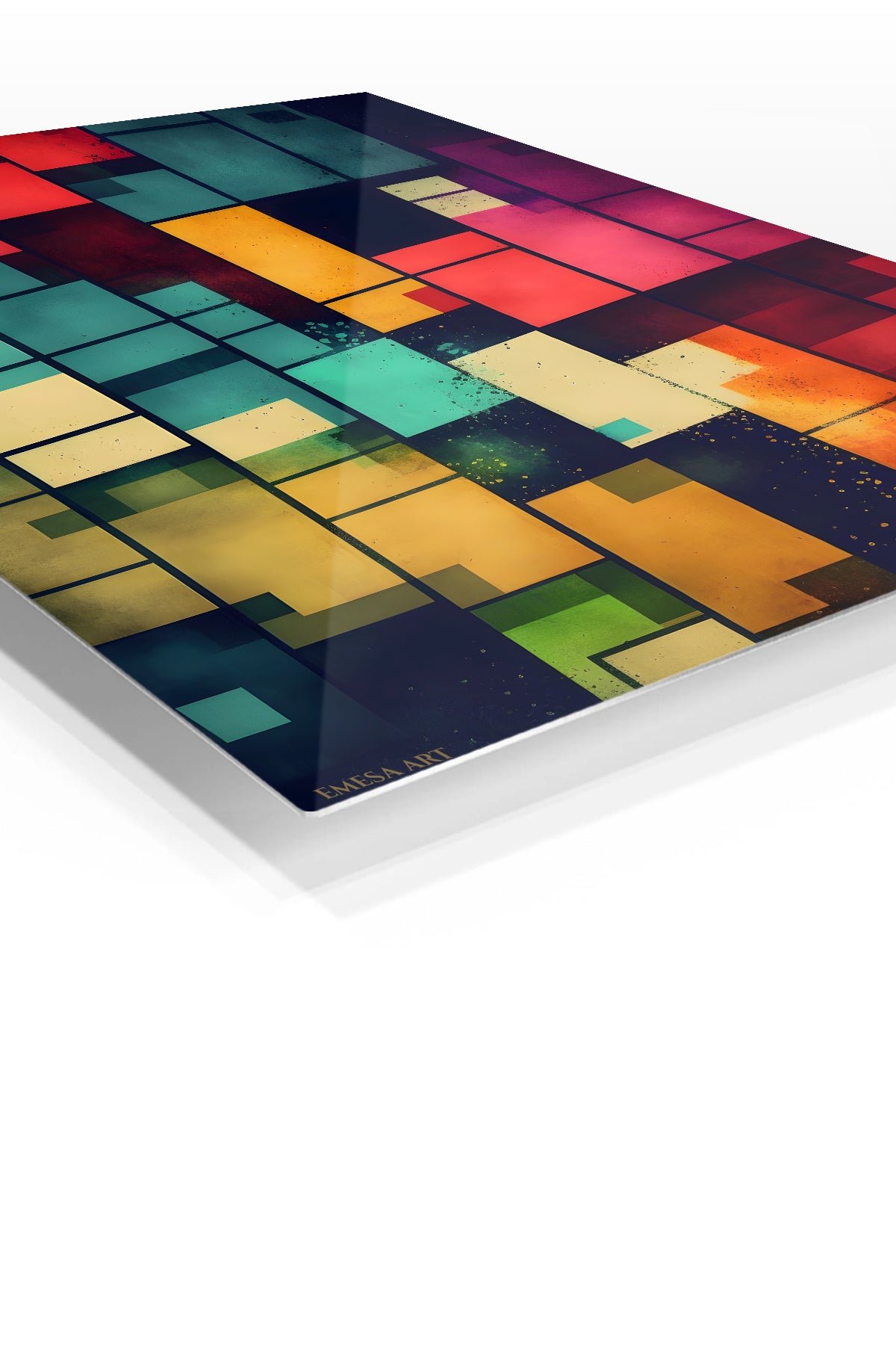 Chromatic Grid metal wall art print, view 2