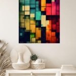 Chromatic Grid metal wall art print, view 4