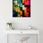 Chromatic Grid metal wall art print, view 5
