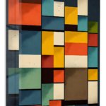 Chromatic Block Mosaic metal wall art print