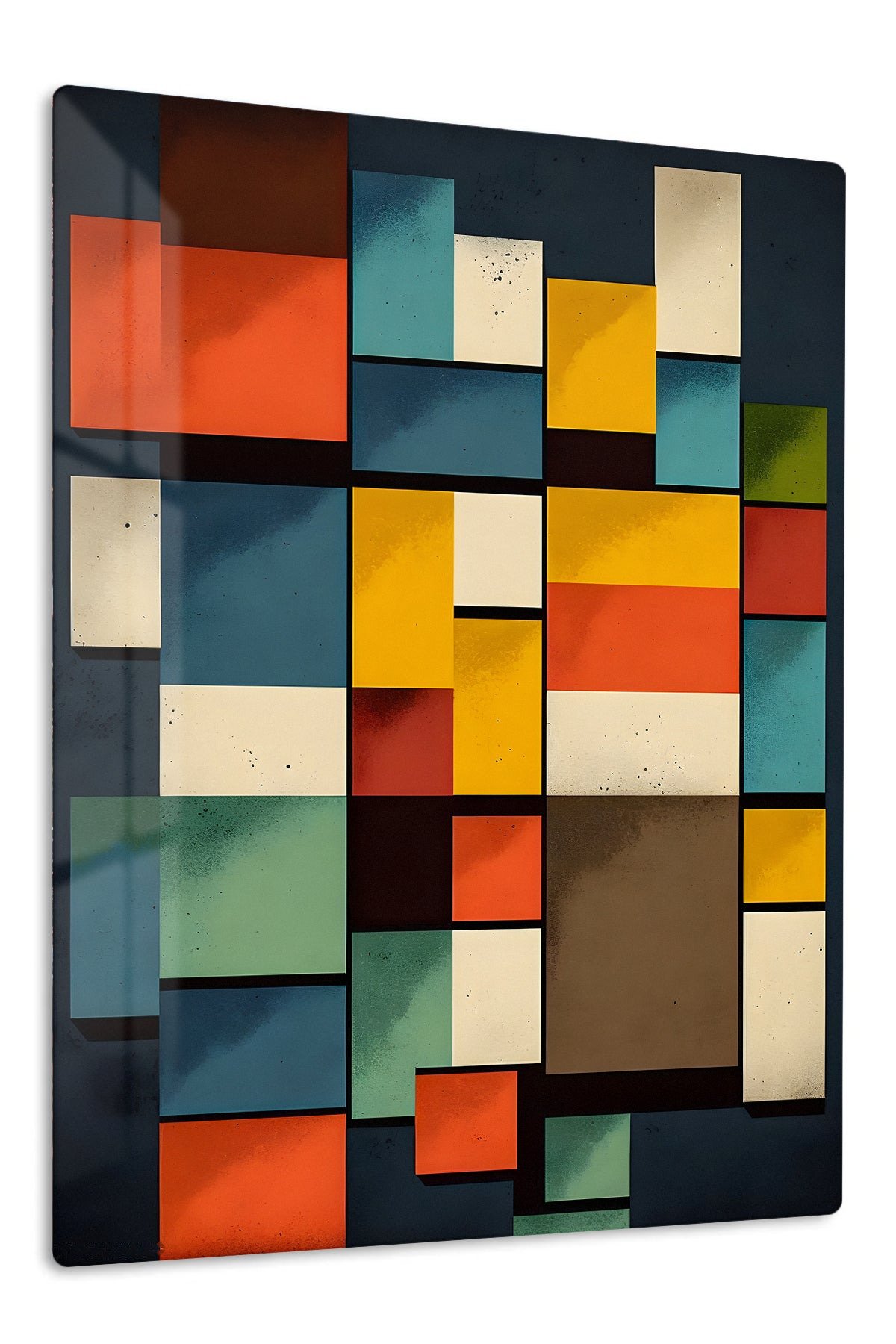 Chromatic Block Mosaic metal wall art print