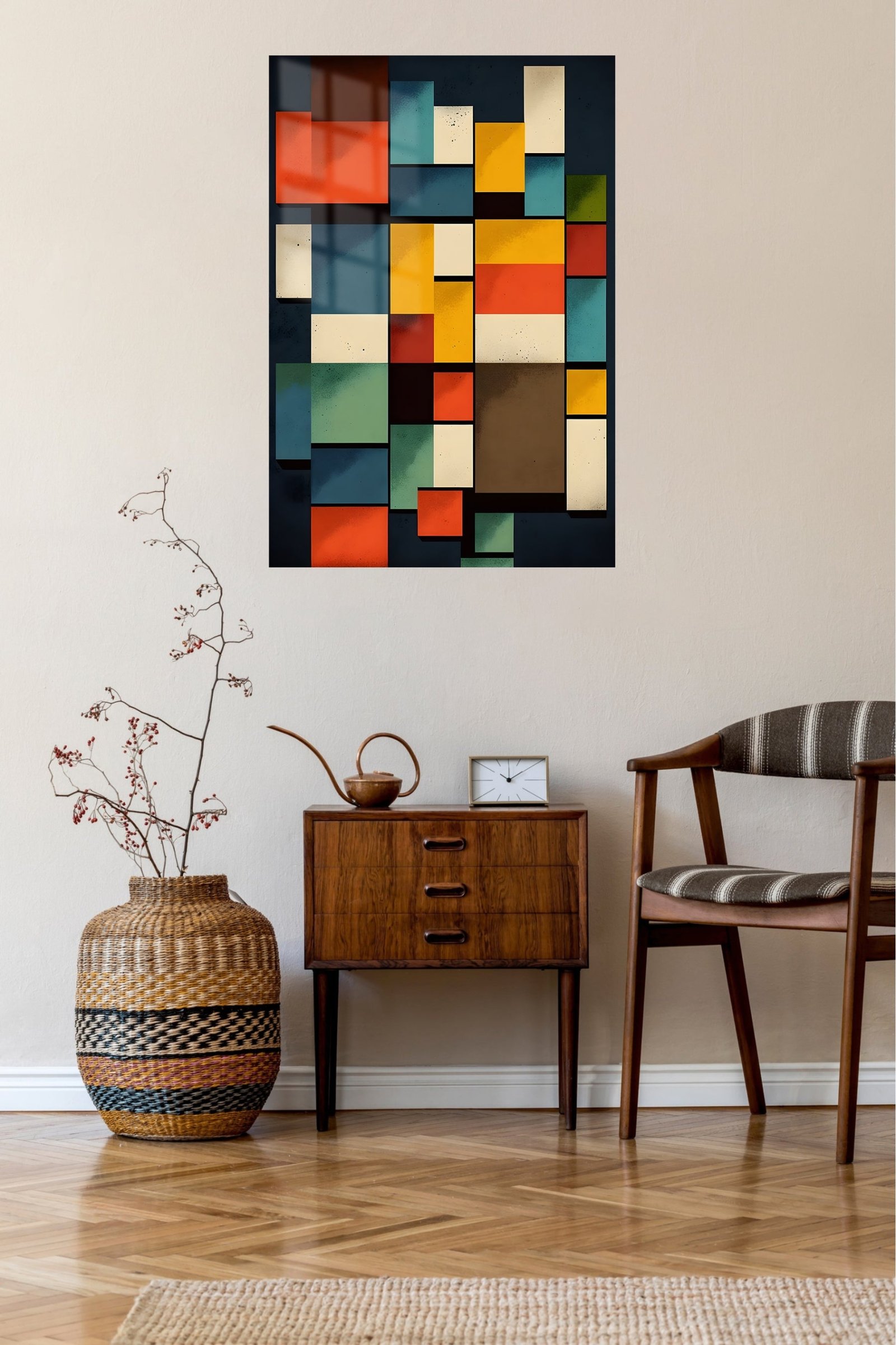 Chromatic Block Mosaic metal wall art print, view 5