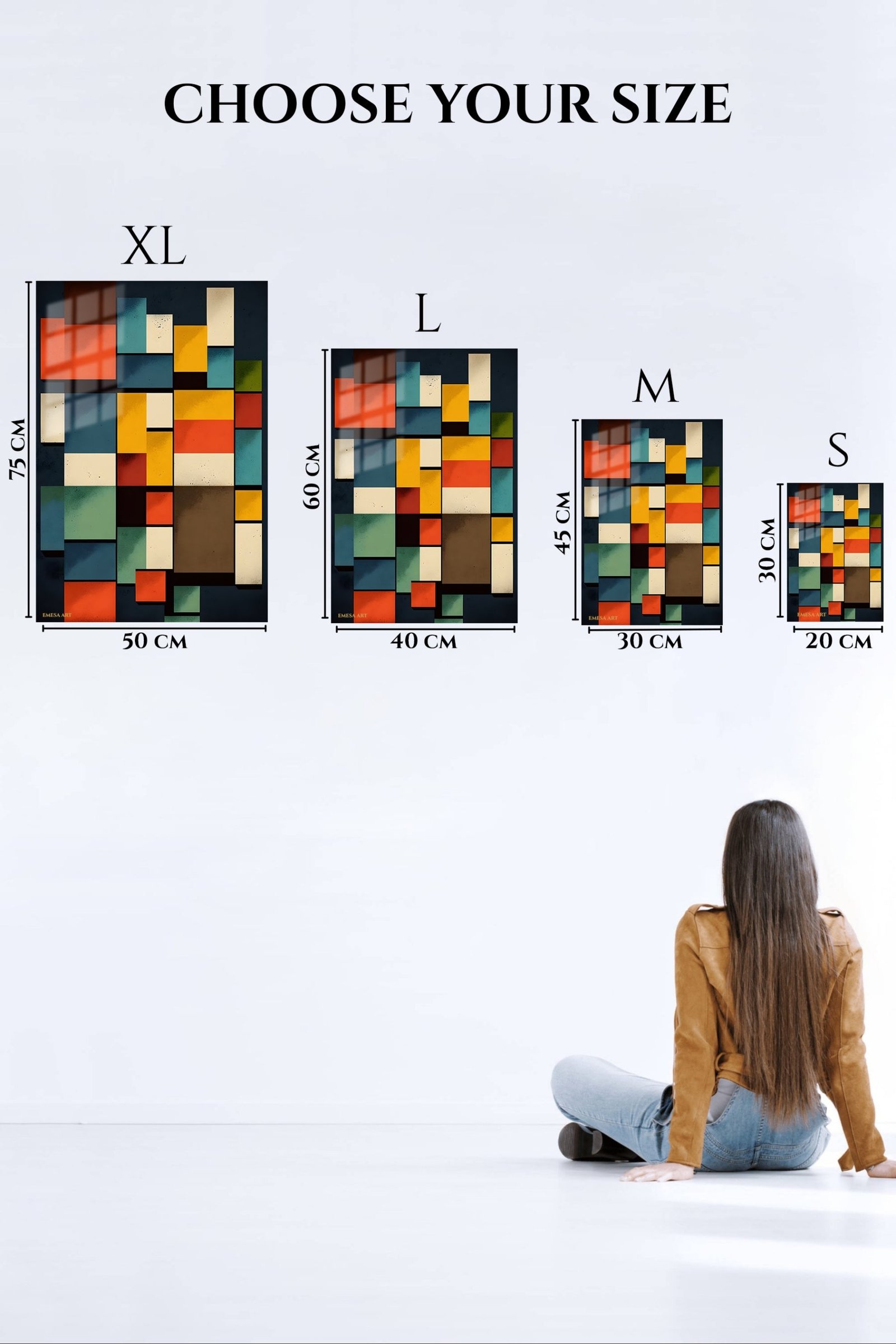 Chromatic Block Mosaic metal wall art print, view 6