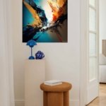Teal and Gold Impact metal wall art print, view 5
