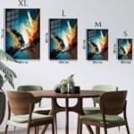 Teal and Gold Impact metal wall art print, view 6