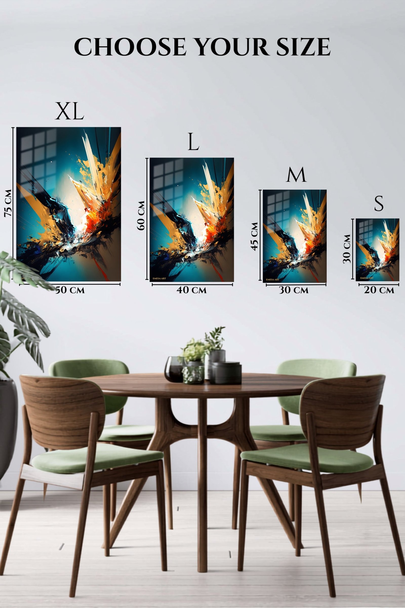 Teal and Gold Impact metal wall art print, view 6