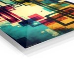 Chromatic Grid Echoes metal wall art print, view 2