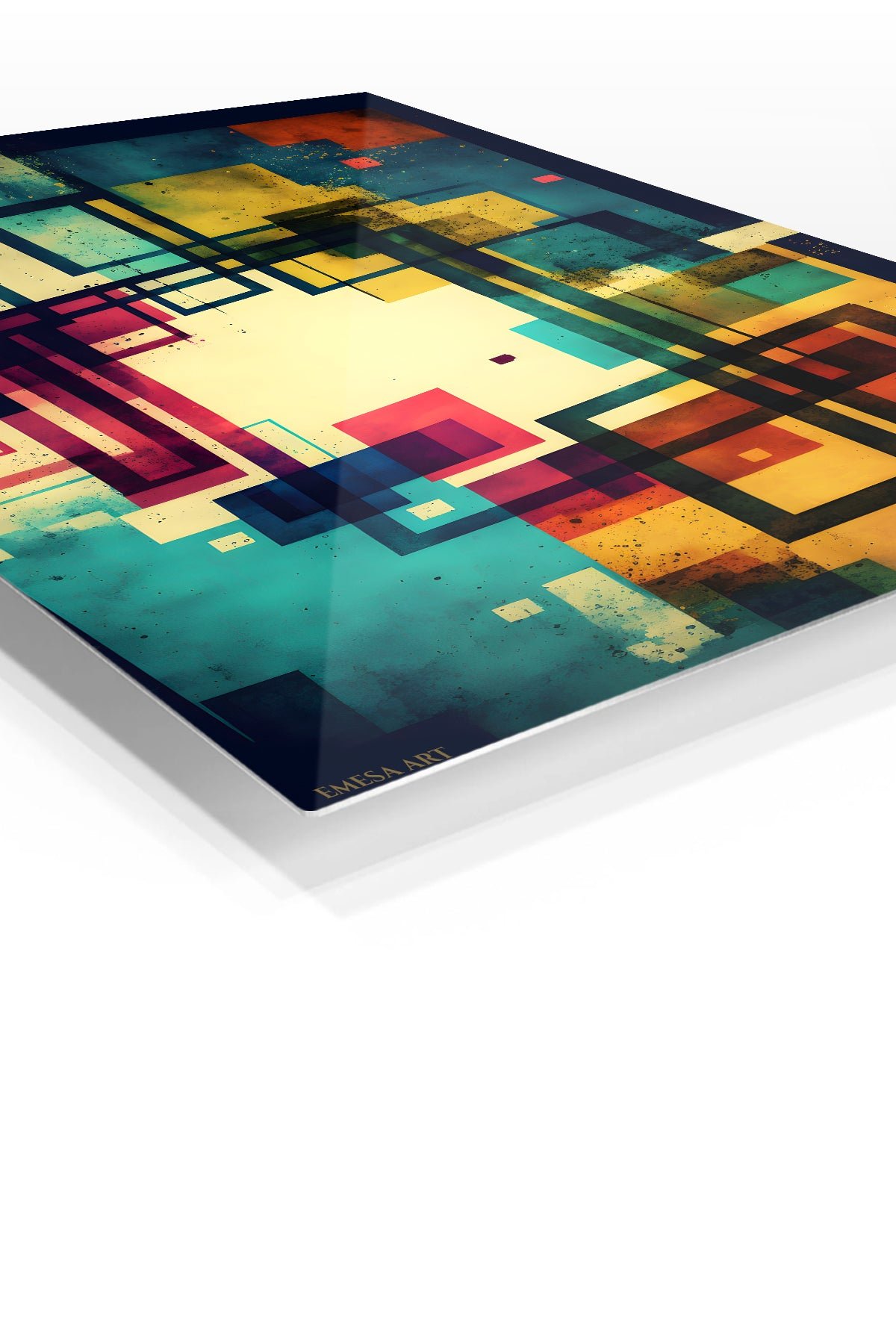 Chromatic Grid Echoes metal wall art print, view 2