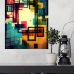 Chromatic Grid Echoes metal wall art print, view 4