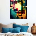 Chromatic Grid Echoes metal wall art print, view 5