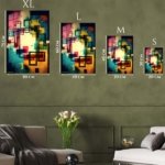 Chromatic Grid Echoes metal wall art print, view 6
