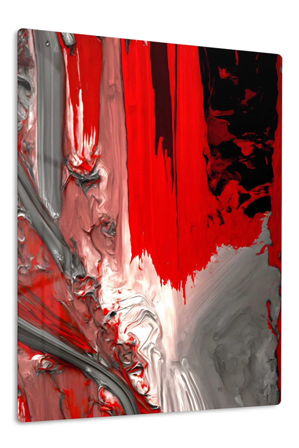 Crimson Liquid Rift metal wall art print
