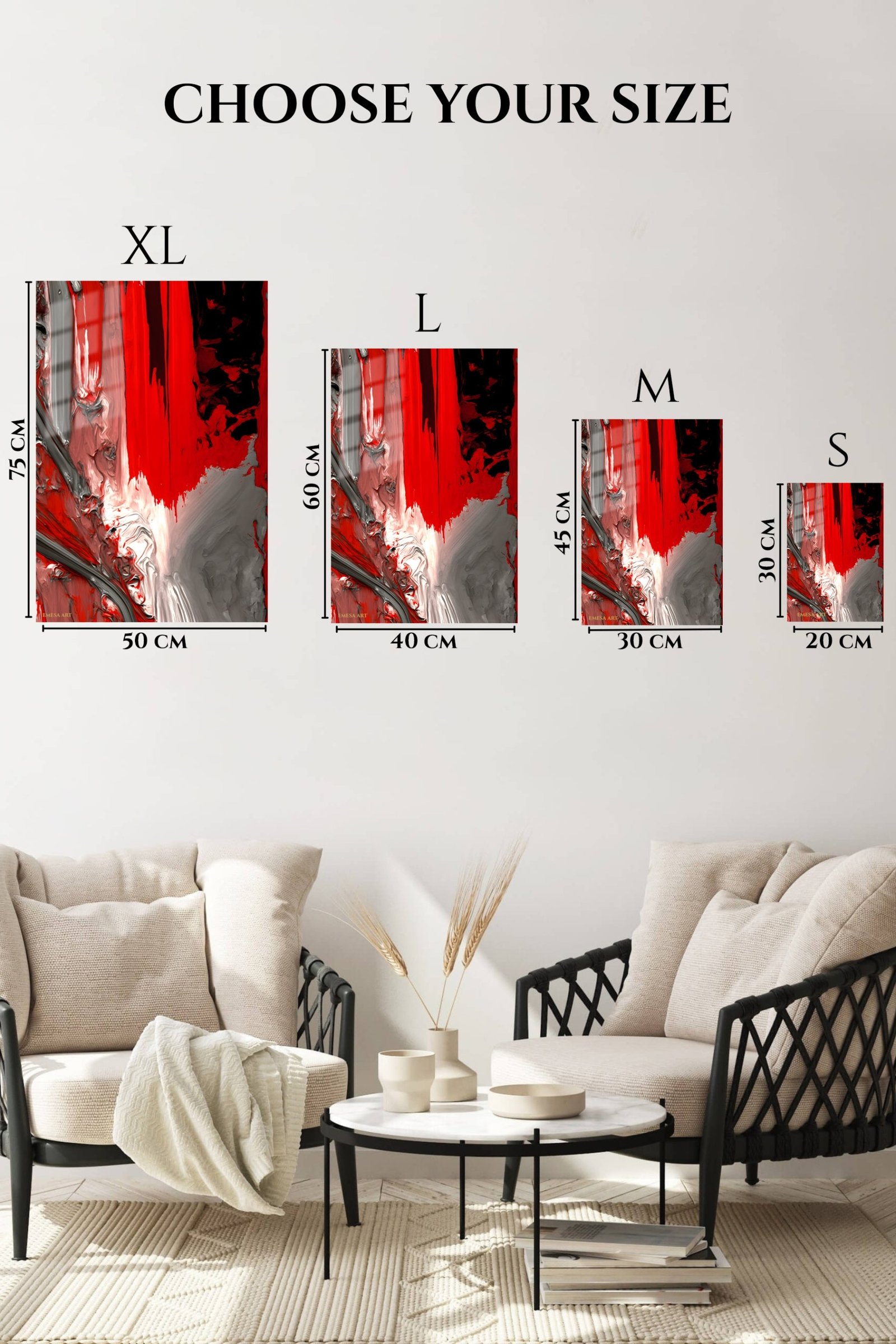 Crimson Liquid Rift metal wall art print, view 6