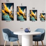 Amber Current Abstract metal wall art print, view 6