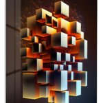 Emberlit Floating Cubes metal wall art print
