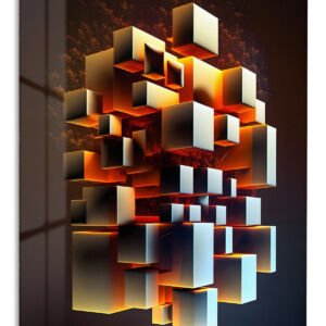 Emberlit Floating Cubes metal wall art print