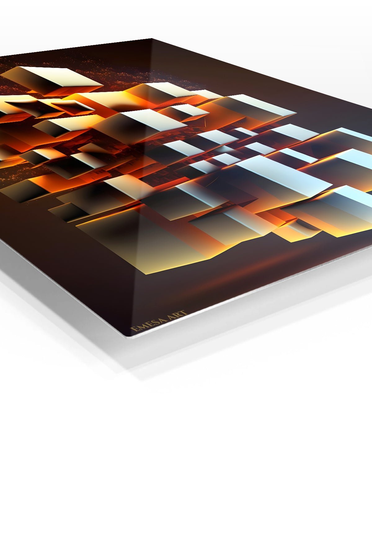 Emberlit Floating Cubes metal wall art print, view 2