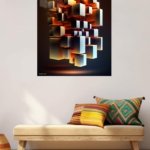 Emberlit Floating Cubes metal wall art print, view 5