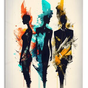 Three Figures in Color metal wall art print