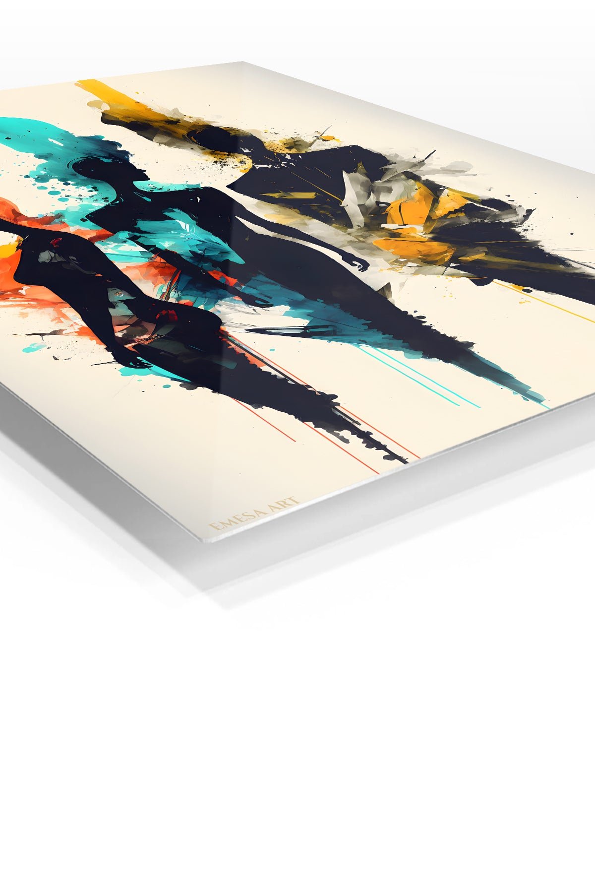 Three Figures in Color metal wall art print, view 2