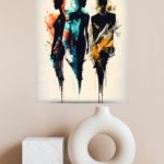 Three Figures in Color metal wall art print, view 4
