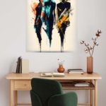 Three Figures in Color metal wall art print, view 5