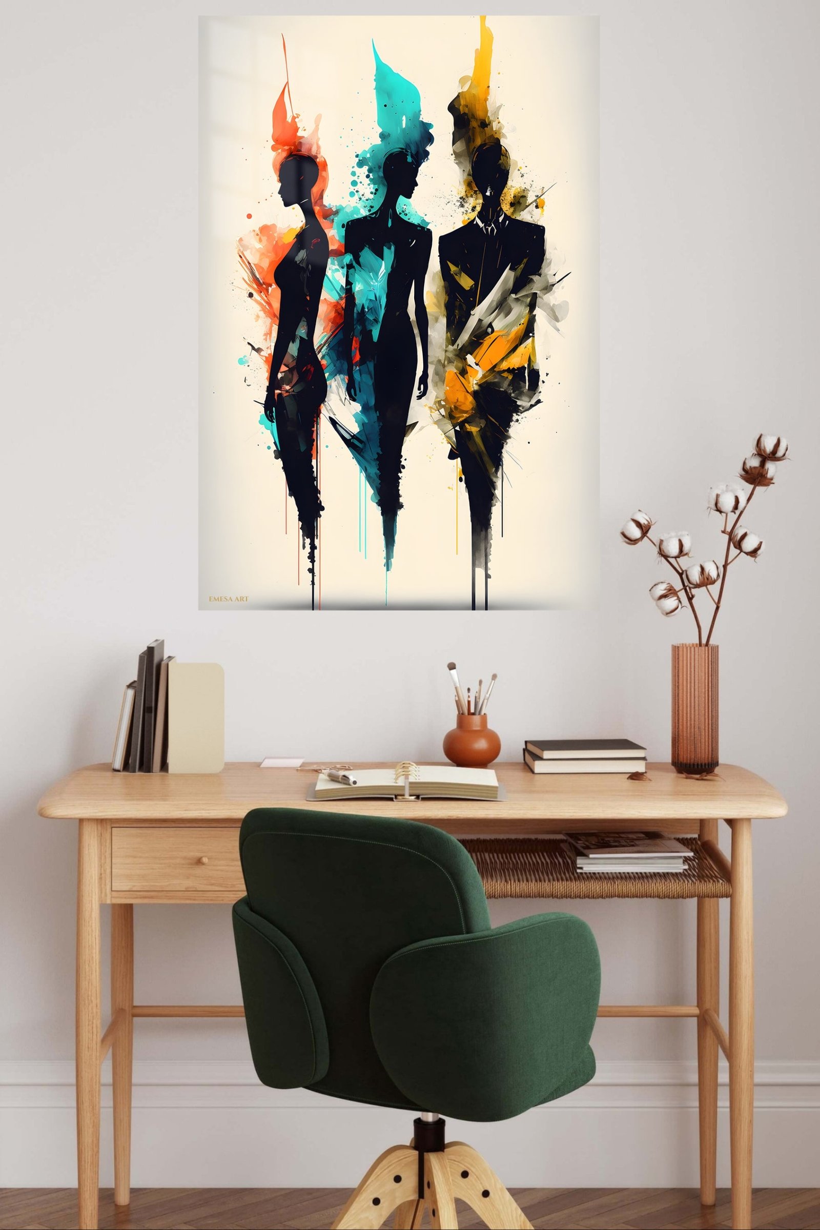 Three Figures in Color metal wall art print, view 5